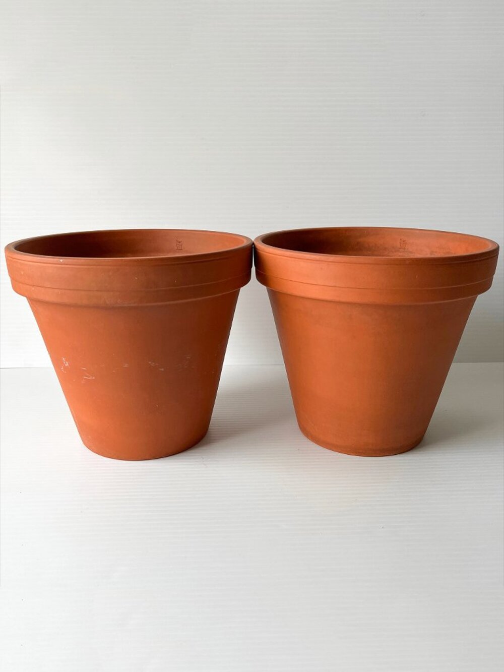 Pair of Spang Germany Terracotta Planters 8.5" Rustic Plant Pots